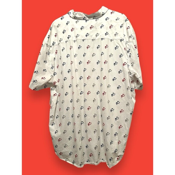 Steve’s Jeans Skulls Palm Trees Halloween White Casual S/S Button-Up Shirt 3X - Picture 7 of 7
